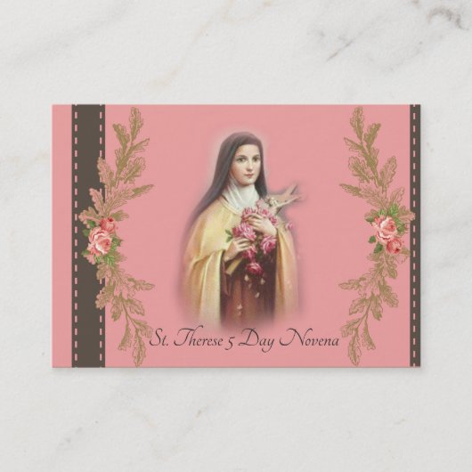 St. Therese 5-daagse Novena Prayer-kaarten Visitekaartje (Voorkant)