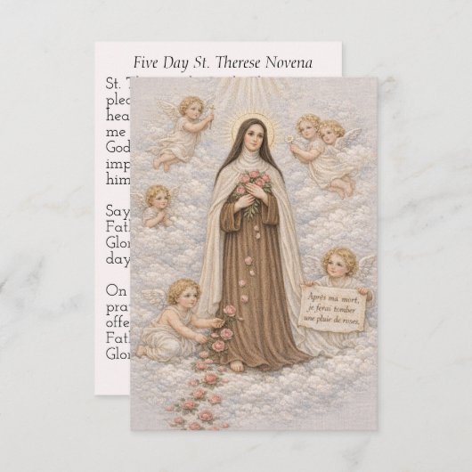 St. Therese 5 Day Novena Prayer Catholic (Voorkant / Achterkant)