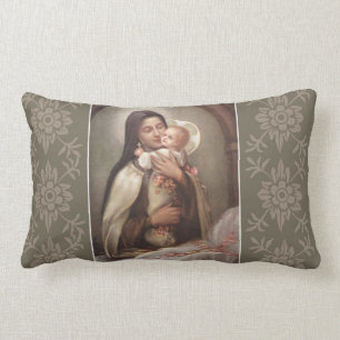 St. Therese Baby Jesus Manger Pink Roses Kussen