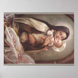 St. Therese Baby Jesus Manger Rozen Poster
