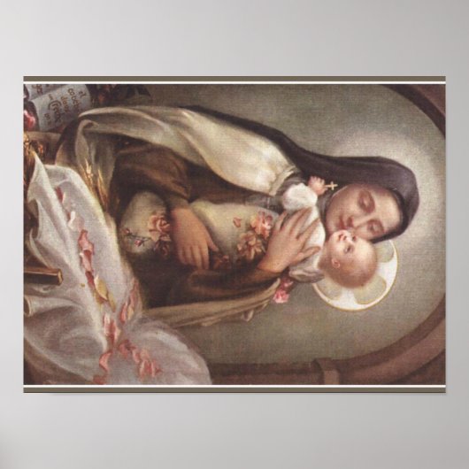St. Therese Baby Jesus Manger Rozen Poster (Voorkant)