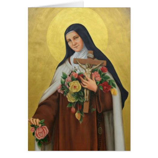 St. Therese Begrafenis Sympathie Heilige Kaart Dan (Voorkant)