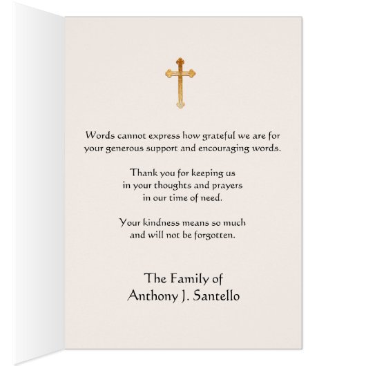 St. Therese Begrafenis Sympathie Heilige Kaart Dan (Binnen (Rechts))