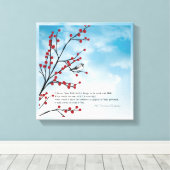 St. Therese Birds Cloud Branch Quote Berries Canvas Afdruk (Insitu (Houten vloer))