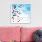 St. Therese Birds Cloud Branch Quote Berries Canvas Afdruk (Insitu (Woonkamer))