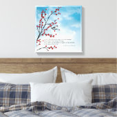 St. Therese Birds Cloud Branch Quote Berries Canvas Afdruk (Insitu (Slaapkamer))