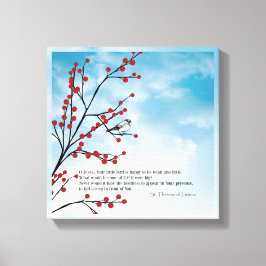 St. Therese Birds Cloud Branch Quote Berries Canvas Afdruk