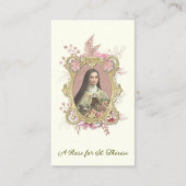 St. Therese Carmelite Nun Roses Religious Poem Visitekaartje (Voorkant)