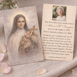 St. Therese Catholic Funeral Memorial Holy Card - Visitekaartje