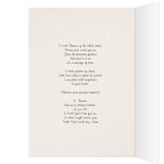 St. Therese Child Jesus Rozen Religieuze gebed (Binnen (Links))