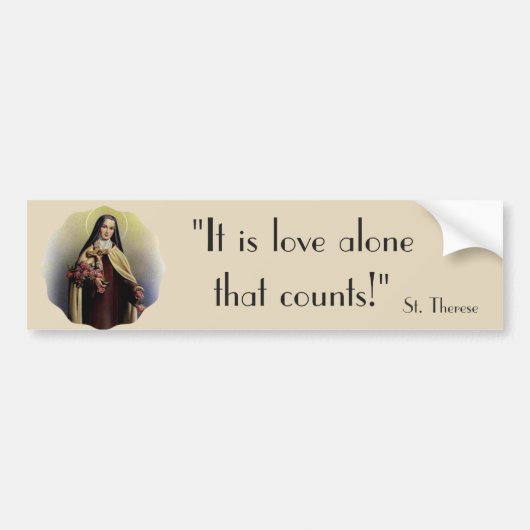 St. Therese Crucifix Nun Little FLower Bumpersticker (Voorkant)