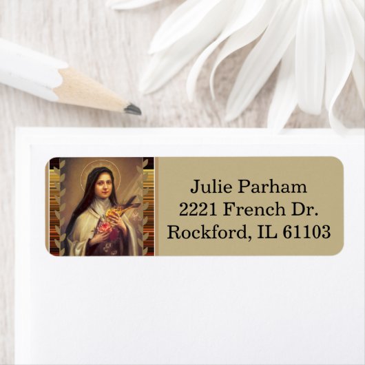 St. Therese de Kleine Bloem Etiket (Insitu)