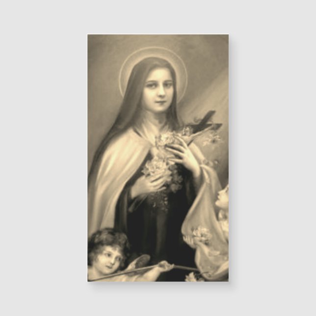 St. Therese de kleine bloem Heilige Kaart (Voorkant)