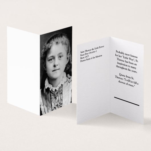St. Therese de Kleine Bloem Kaart (Binnen en buitenkant)