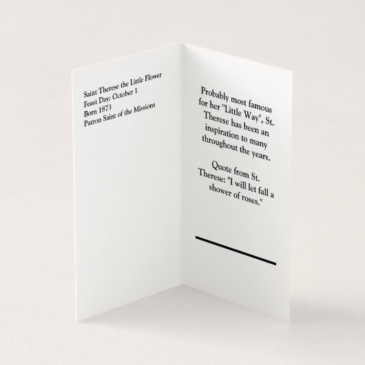 St. Therese de Kleine Bloem Kaart (Binnen)
