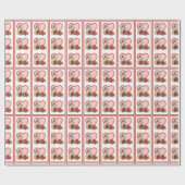 St. Therese de Kleine Bloem met rode rozen harten Cadeaupapier (Vlak)