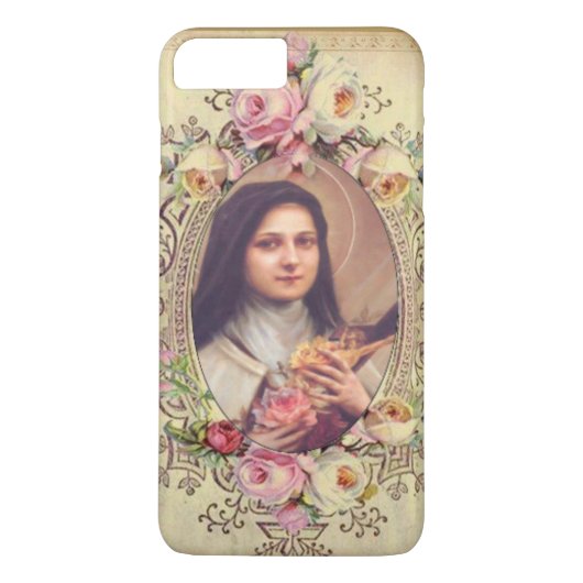 St. Therese de Kleine Bloem met roze witte rozen Case-Mate iPhone Case (Achterkant)