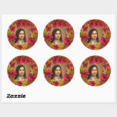 St. Therese de Kleine Bloem poinsettia Ronde Sticker (Vel)