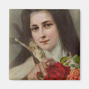 St. Therese de Kleine Bloem  Rozen Magneet