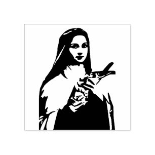 St. Therese de Kleine Bloem Rubberstempel