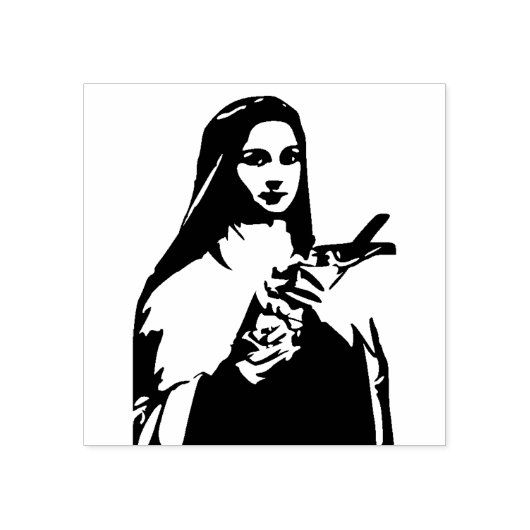 St. Therese de Kleine Bloem Rubberstempel (Afrduk)