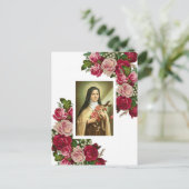 St. Therese de Kleine Roze Rozen Briefkaart (Staand voorkant)