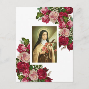 St. Therese de Kleine Roze Rozen Briefkaart