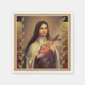 St. Therese de Kleine Roze Rozen Servetten (Voorkant)