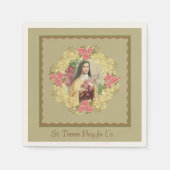 St. Therese de Kleine Roze Rozen Servetten (Voorkant)
