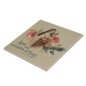 St. Therese de Kleine Roze Rozen Tegeltje (Zijkant)