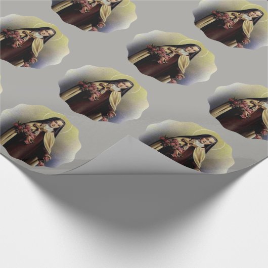 St. Therese de kleine ventilator decoratief Cadeaupapier (Hoek)