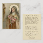  St. Therese de Little Flower Novena-kaarten Visitekaartje (Voorkant / Achterkant)
