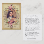  St. Therese de Little Flower Novena/Rozen Visitekaartje (Voorkant / Achterkant)