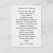  St. Therese de Little Flower Prayer Visitekaartje (Achterkant)