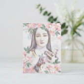St Therese de Little Flower Waterverf  Briefkaart (Staand voorkant)