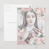St Therese de Little Flower Waterverf  Briefkaart (Voorkant / Achterkant)