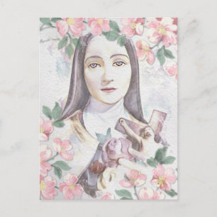 St Therese de Little Flower Waterverf  Briefkaart
