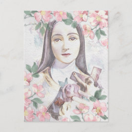 St Therese de Little Flower Waterverf  Briefkaart