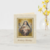 St. Therese die van Lisieux roze rozen overgieten Kaart (Gele Bloem)