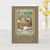 St. Therese en Mary Wenskaart met gebed Kaart (Gele Bloem)