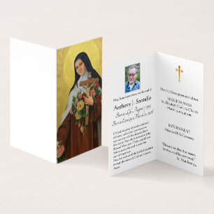 St. Therese Funeral Prayer Memorial Heilige Kaart Visitekaartje