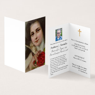 St. Therese Funeral Prayer Memorial Heilige Kaart Visitekaartje