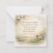 St Therese Garden Quote Mini Devotional Notes Notitiekaartje (Voorkant)