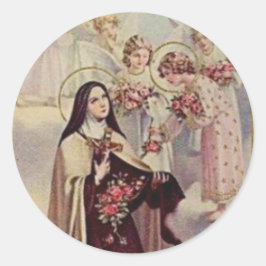 St. Therese Gezegende Engelen Rozen Ronde Sticker