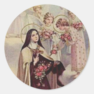 St. Therese Gezegende Engelen Rozen Ronde Sticker