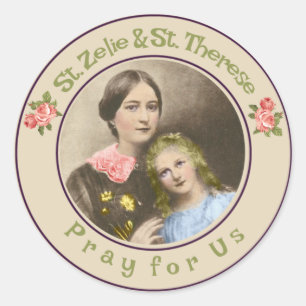 St. Therese & haar moeder St. Zelie Martin Ronde Sticker