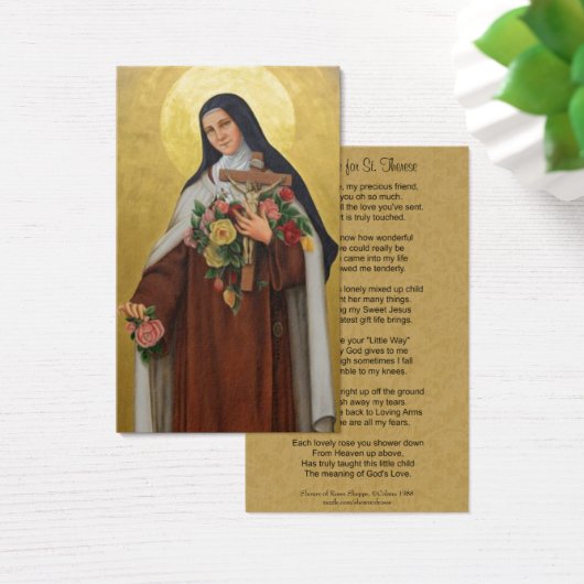 St. Therese het Little Flower Poem Visitekaartje (Bureau)