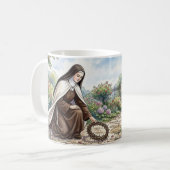 St Therese in de kloostertuin Koffiemok (Voorkant links)