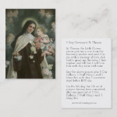 St. Therese Jesus Crucifix Novena Angels Rozen Visitekaartje (Voorkant / Achterkant)