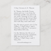 St. Therese Jesus Crucifix Novena Angels Rozen Visitekaartje (Achterkant)